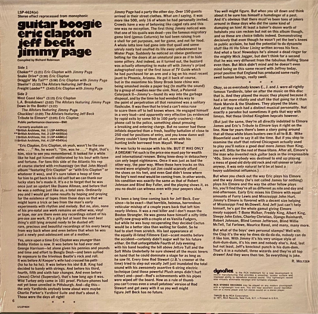 Eric Clapton, Jeff Beck, Jimmy Page - Guitar Boogie [NOS]  (New Vinyl LP)