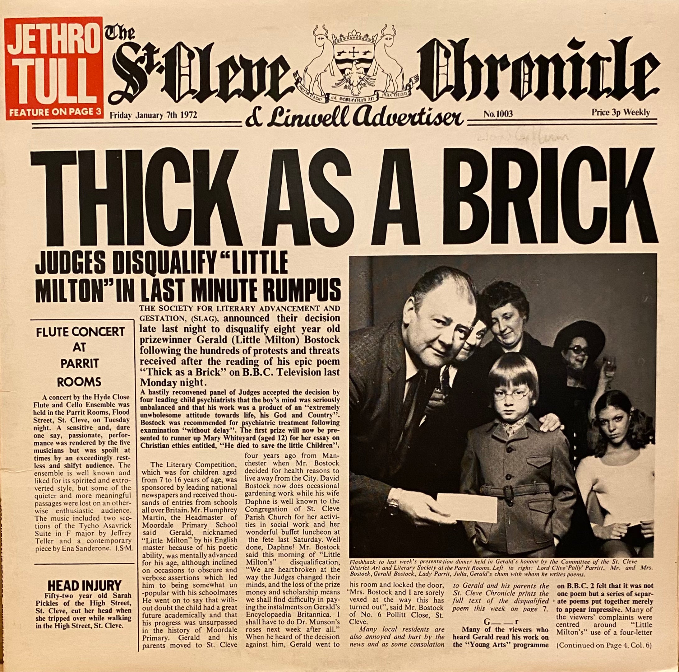 Jethro Tull - Thick As A Brick  (Used Vinyl LP)