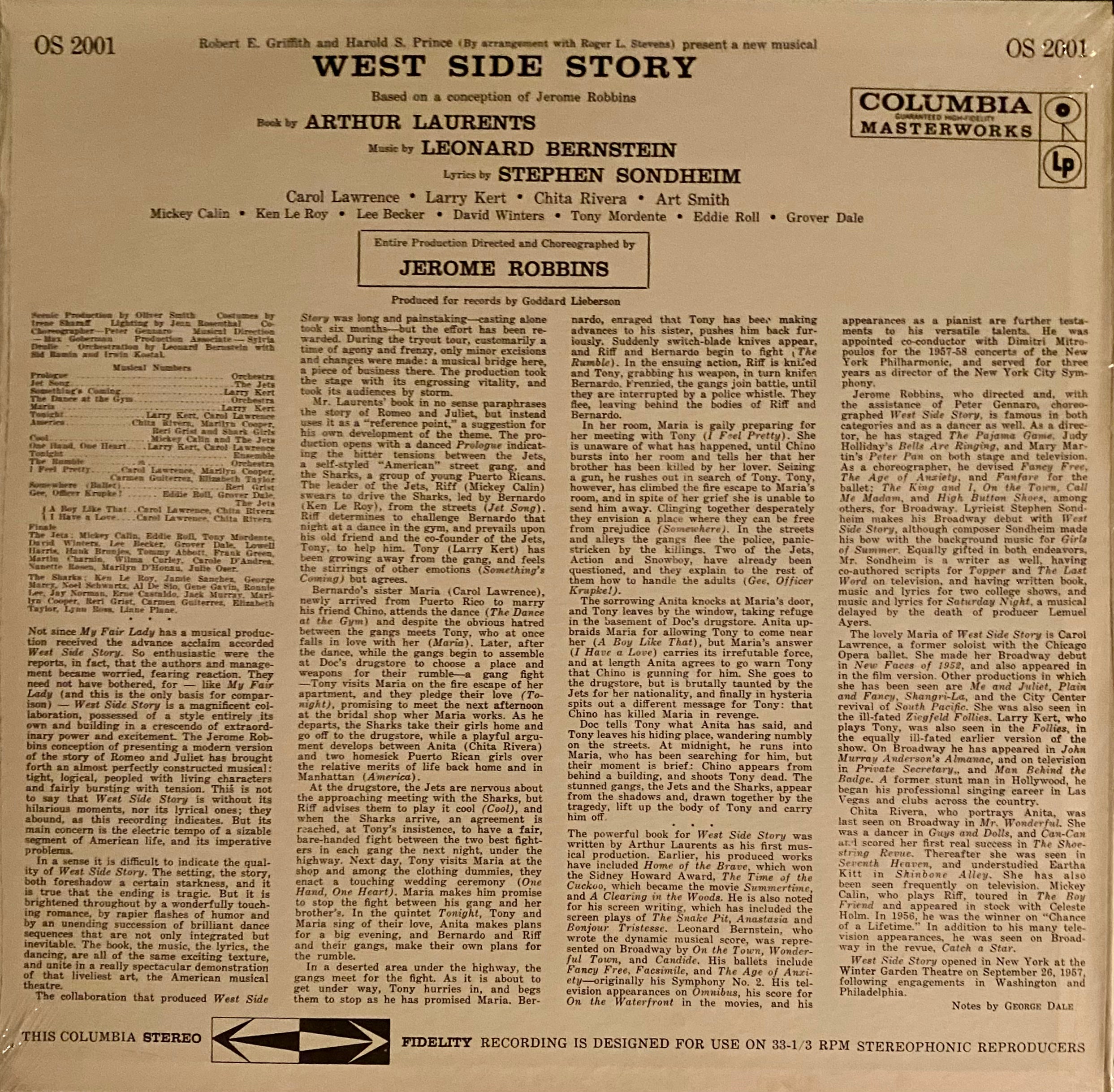West Side Story - Based on a Conception of Jerome Robbins [NOS]  (New Vinyl LP)