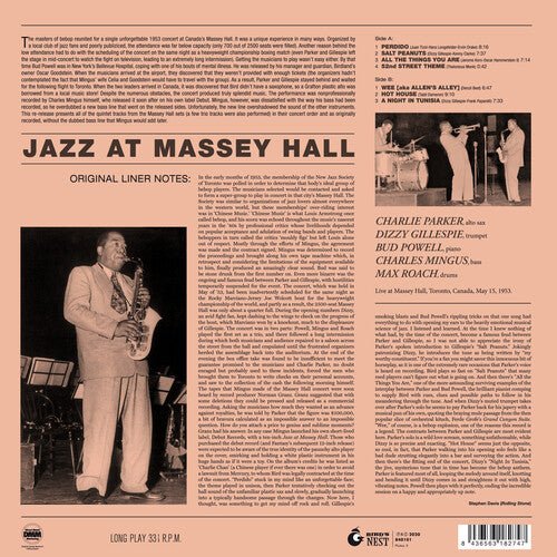 Charlie Parker - Jazz At Massey Hall [Yellow Vinyl Import]  (New Vinyl LP)