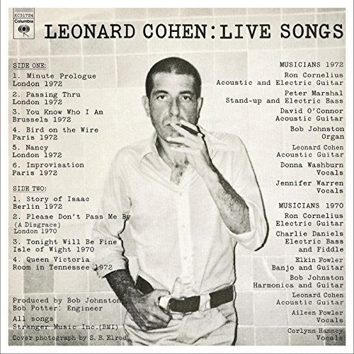 Leonard Cohen - Live Songs [Import]  (New Vinyl LP)