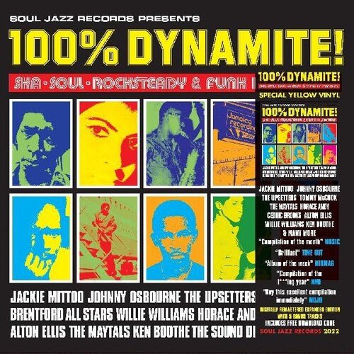 Various Artists - 100% Dynamite Ska Soul Rocksteady & Funk In Jamaica [Yellow Vinyl]  (New Vinyl LP)